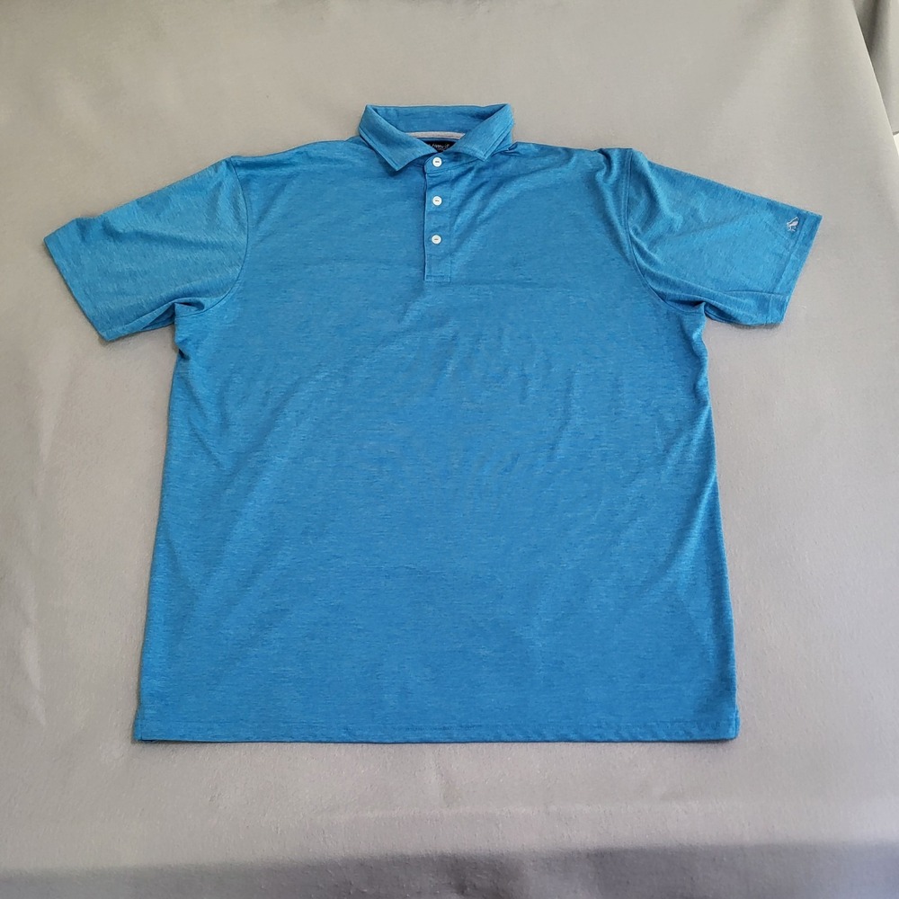 Fish Hippie Co. Polo Collection Blue Performance Golf Polo Shirt Men's Size XXL